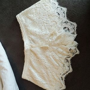 express white crochet shorts